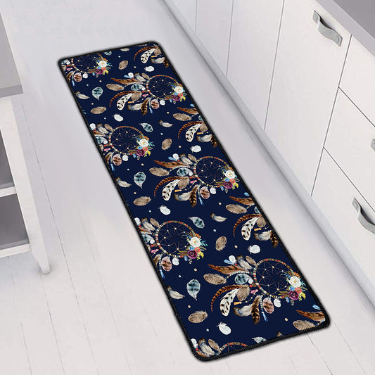 Floral Dream Catcher Pattern Print Long Kitchen Mat