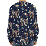 Floral Dream Catcher Pattern Print Long Sleeve Baseball Jersey