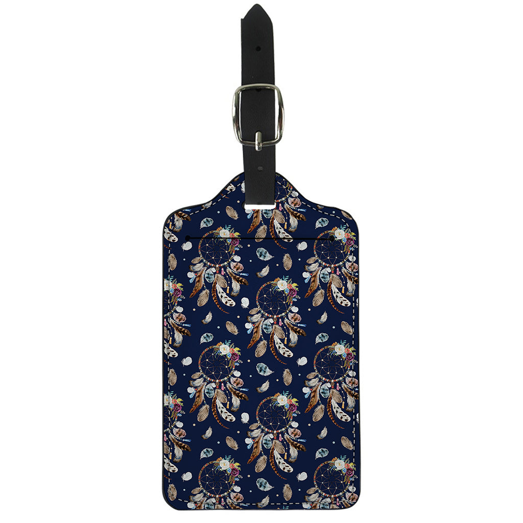 Floral Dream Catcher Pattern Print Luggage Tag