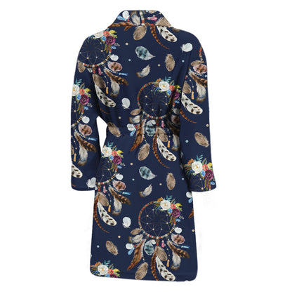 Floral Dream Catcher Pattern Print Men's Bathrobe