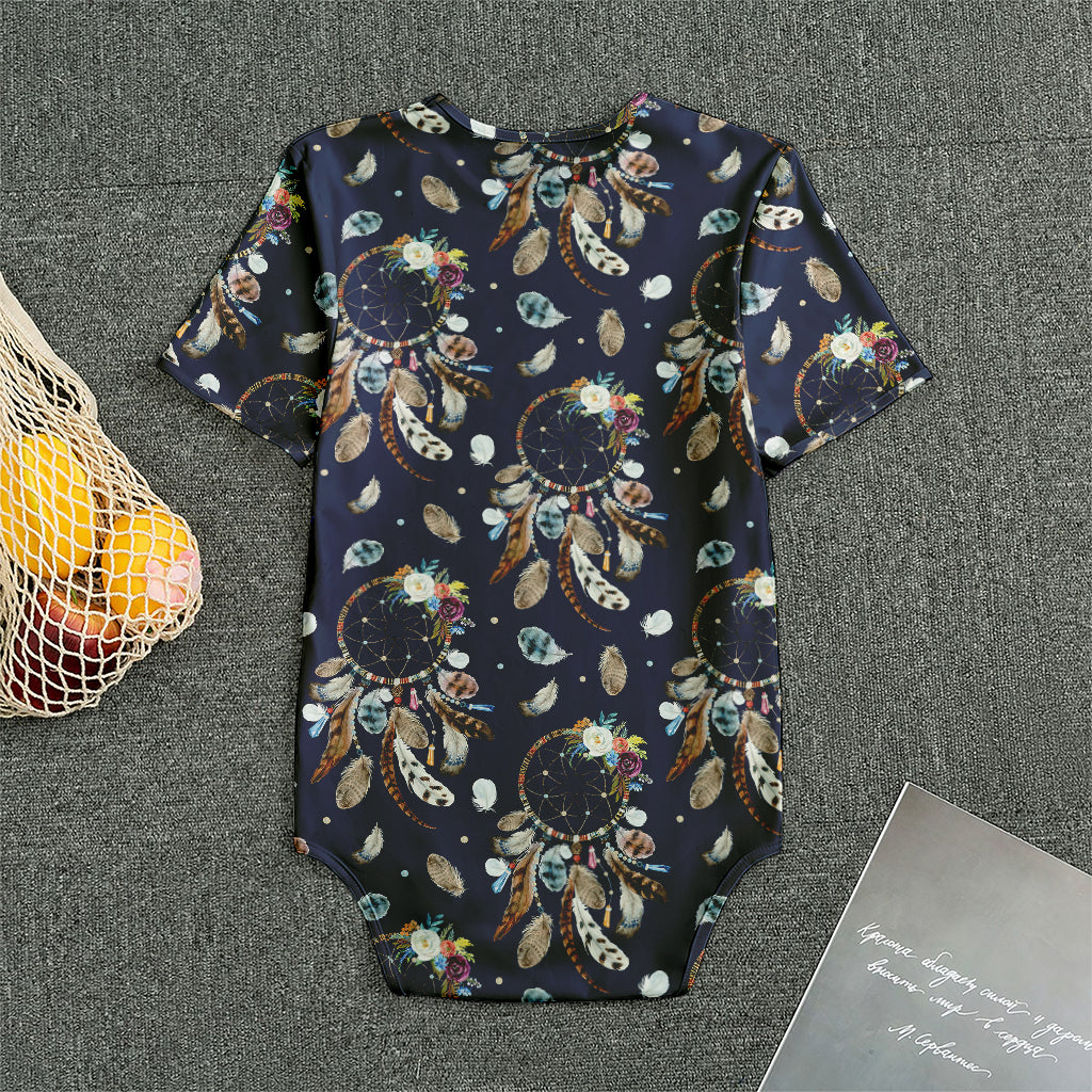 Floral Dream Catcher Pattern Print Men's Bodysuit