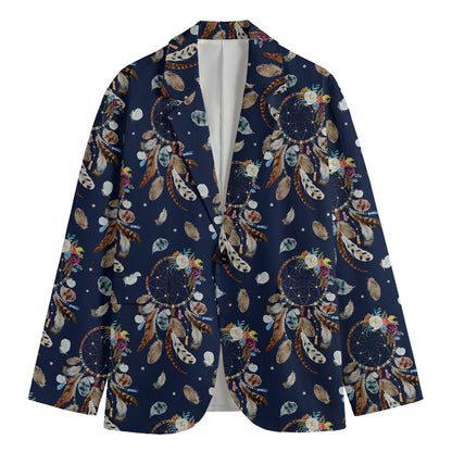 Floral Dream Catcher Pattern Print Men's Cotton Blazer