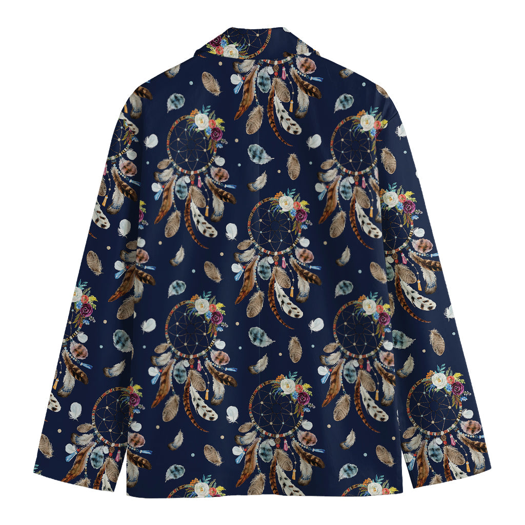 Floral Dream Catcher Pattern Print Men's Cotton Blazer