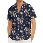 Floral Dream Catcher Pattern Print Men's Deep V-Neck Shirt