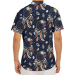 Floral Dream Catcher Pattern Print Men's Deep V-Neck Shirt