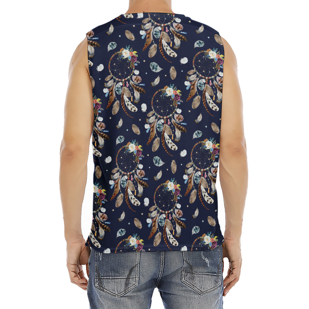 Floral Dream Catcher Pattern Print Men's Fitness Tank Top