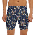 Floral Dream Catcher Pattern Print Men's Long Boxer Briefs