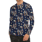 Floral Dream Catcher Pattern Print Men's Long Sleeve Rash Guard