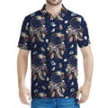 Floral Dream Catcher Pattern Print Men's Polo Shirt