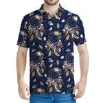 Floral Dream Catcher Pattern Print Men's Polo Shirt