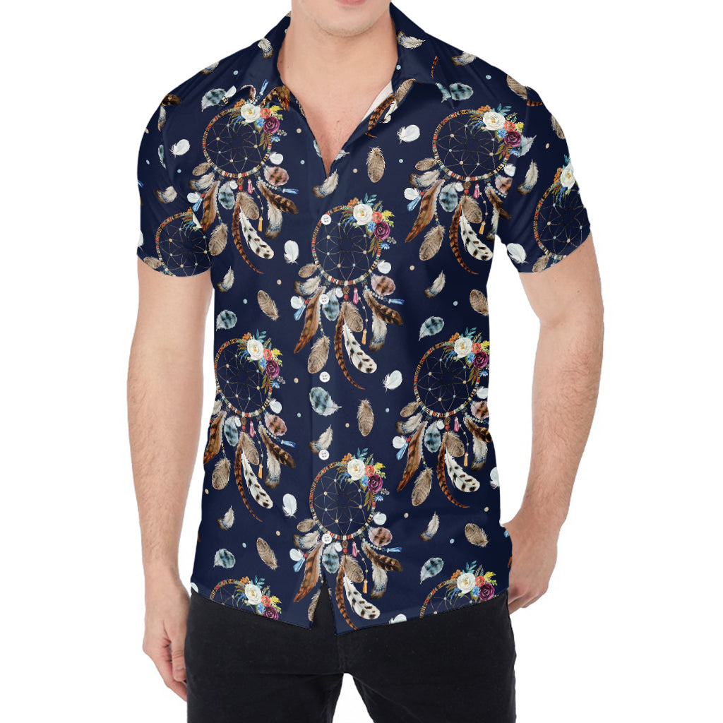 Floral Dream Catcher Pattern Print Men's Shirt