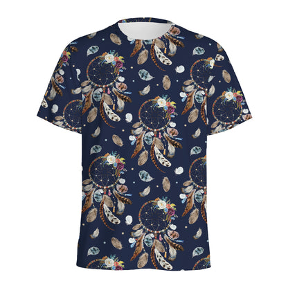 Floral Dream Catcher Pattern Print Men's Sports T-Shirt