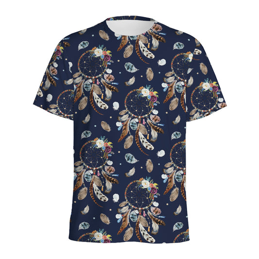 Floral Dream Catcher Pattern Print Men's Sports T-Shirt