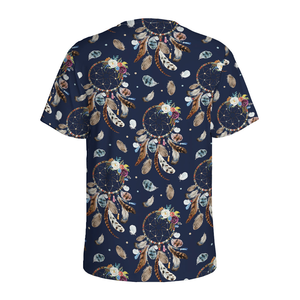 Floral Dream Catcher Pattern Print Men's Sports T-Shirt