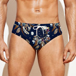 Floral Dream Catcher Pattern Print Men's Swim Briefs