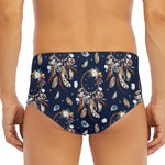 Floral Dream Catcher Pattern Print Men's Triangle Swim Briefs