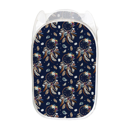 Floral Dream Catcher Pattern Print Mesh Laundry Hamper
