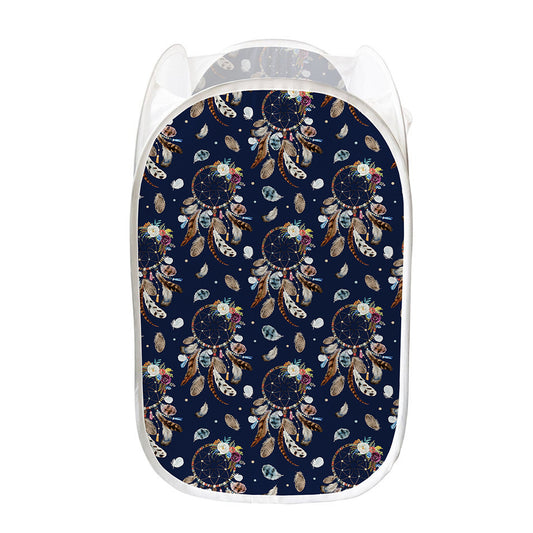 Floral Dream Catcher Pattern Print Mesh Laundry Hamper
