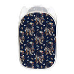 Floral Dream Catcher Pattern Print Mesh Laundry Hamper
