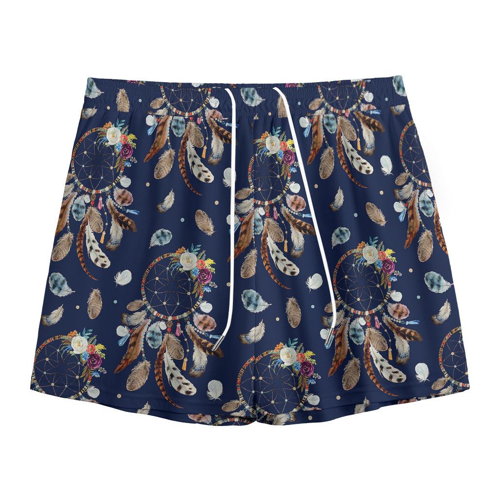 Floral Dream Catcher Pattern Print Mesh Shorts