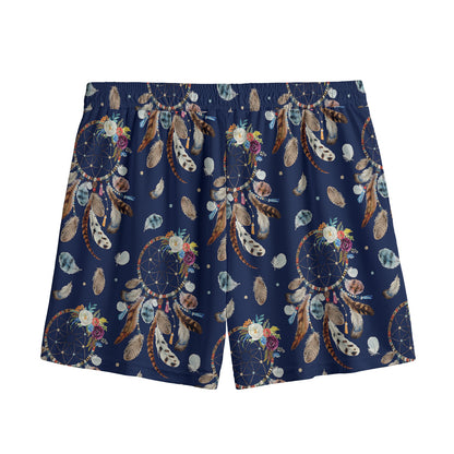 Floral Dream Catcher Pattern Print Mesh Shorts