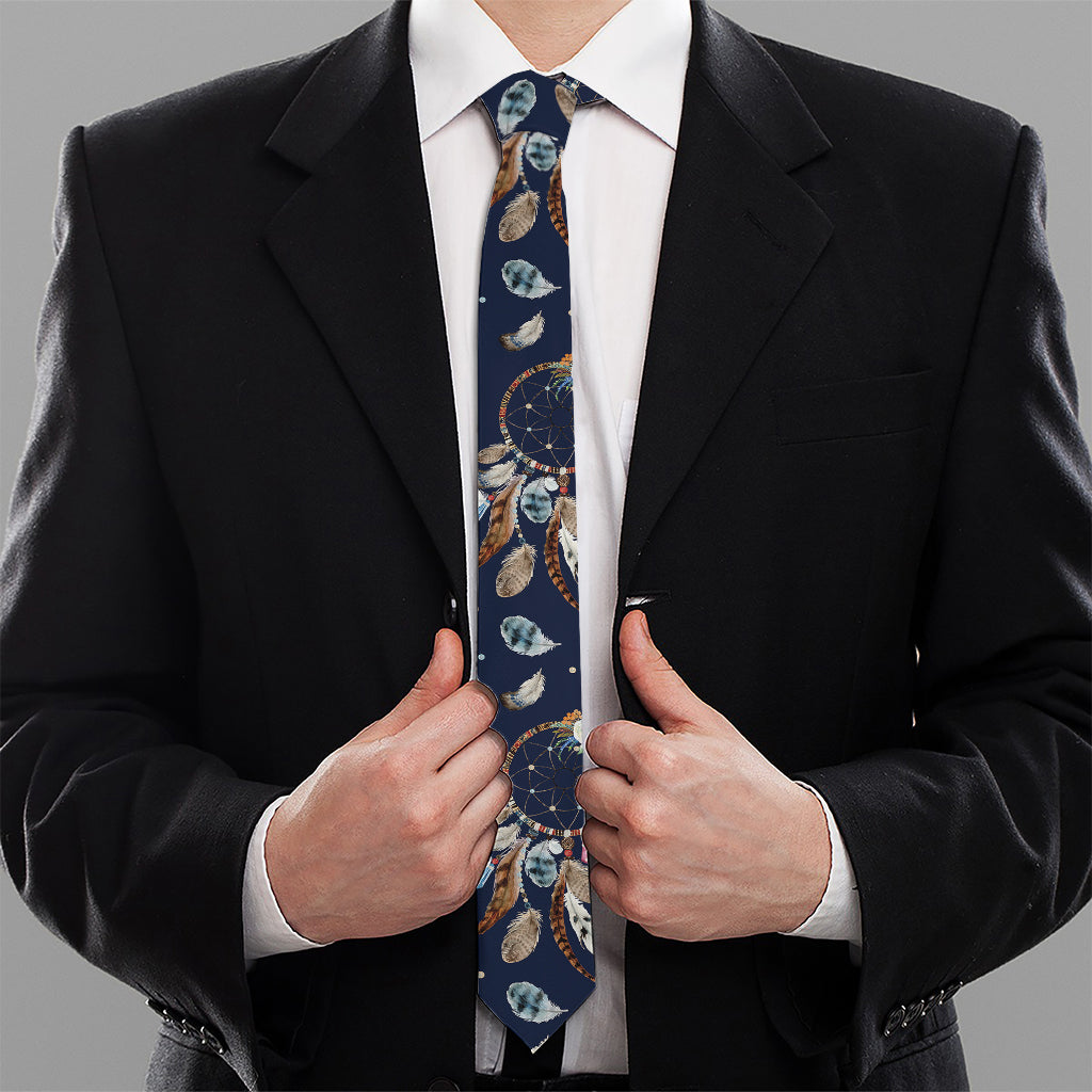 Floral Dream Catcher Pattern Print Necktie