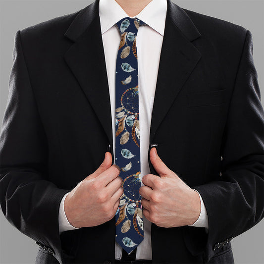 Floral Dream Catcher Pattern Print Necktie