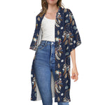 Floral Dream Catcher Pattern Print Open Front Beach Cover Up