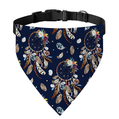Floral Dream Catcher Pattern Print Over The Collar Dog Bandana