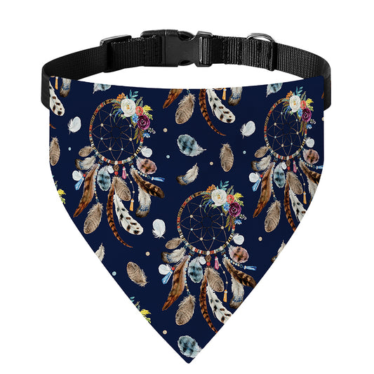 Floral Dream Catcher Pattern Print Over The Collar Dog Bandana