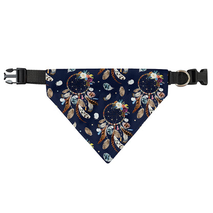 Floral Dream Catcher Pattern Print Over The Collar Dog Bandana