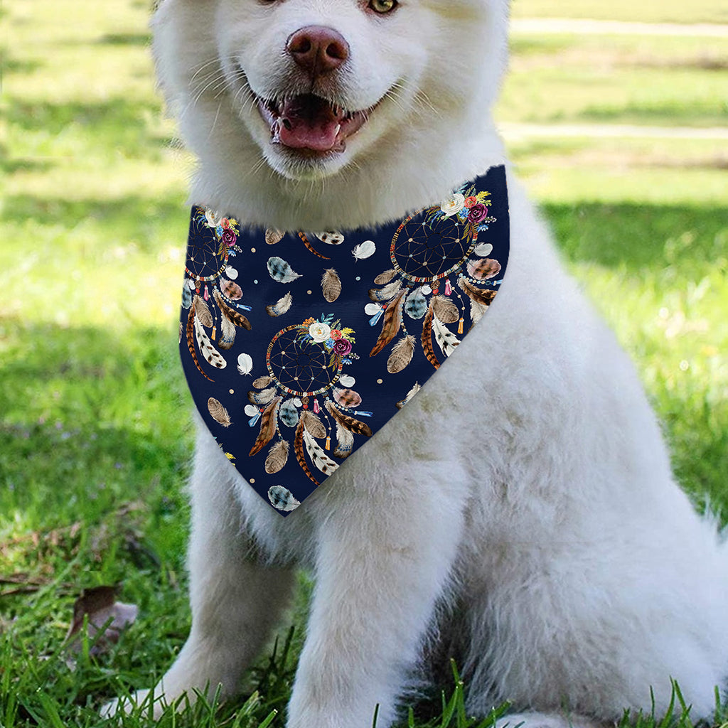 Floral Dream Catcher Pattern Print Over The Collar Dog Bandana
