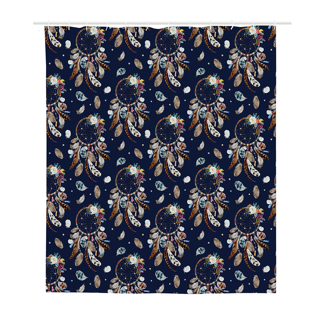 Floral Dream Catcher Pattern Print Polyester Shower Curtain