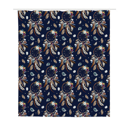 Floral Dream Catcher Pattern Print Polyester Shower Curtain