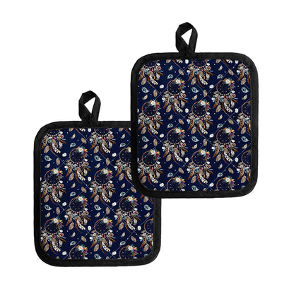 Floral Dream Catcher Pattern Print Pot Holders