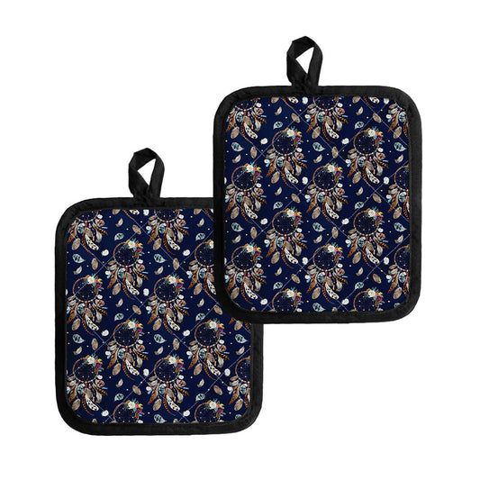 Floral Dream Catcher Pattern Print Pot Holders