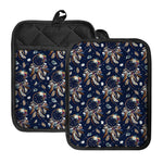 Floral Dream Catcher Pattern Print Pot Holders With Pocket