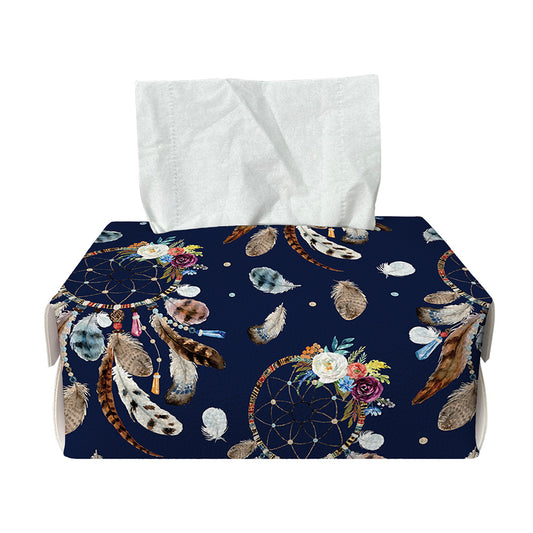 Floral Dream Catcher Pattern Print Rectangle Tissue Box Cover