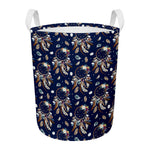 Floral Dream Catcher Pattern Print Round Laundry Basket