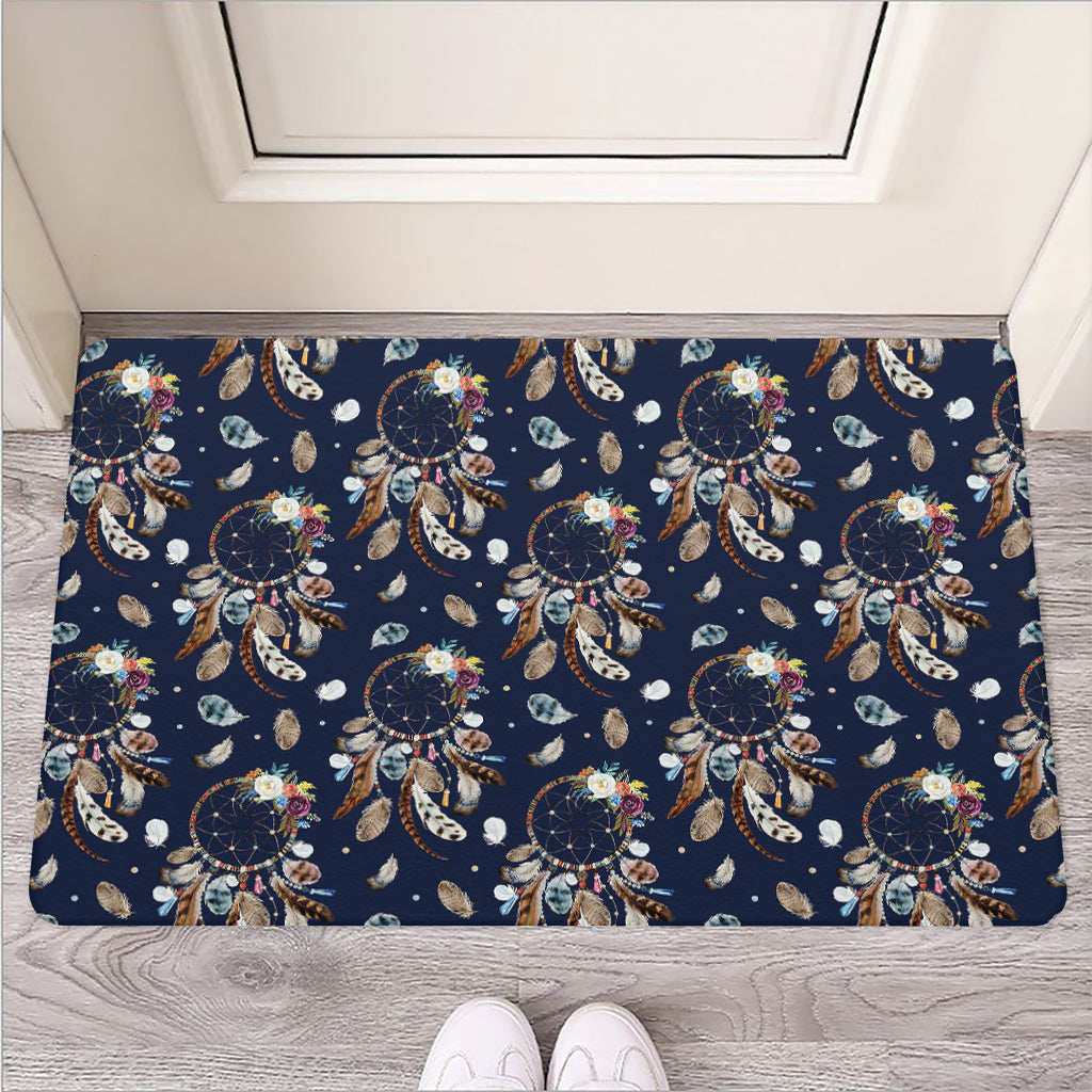Floral Dream Catcher Pattern Print Rubber Doormat