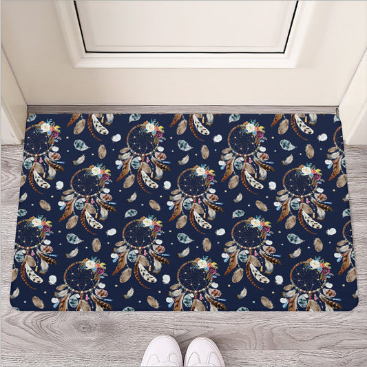 Floral Dream Catcher Pattern Print Rubber Doormat