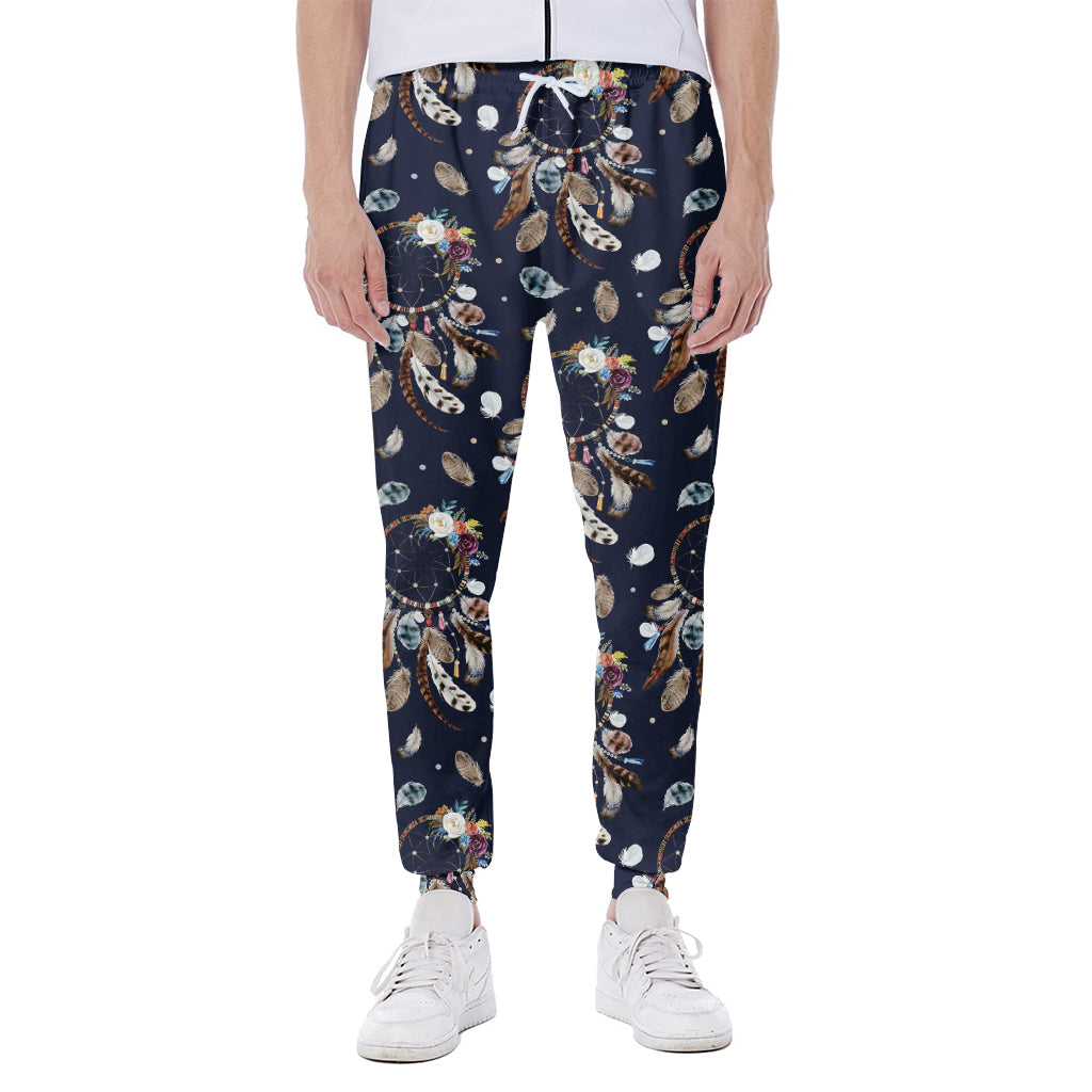 Floral Dream Catcher Pattern Print Scuba Joggers
