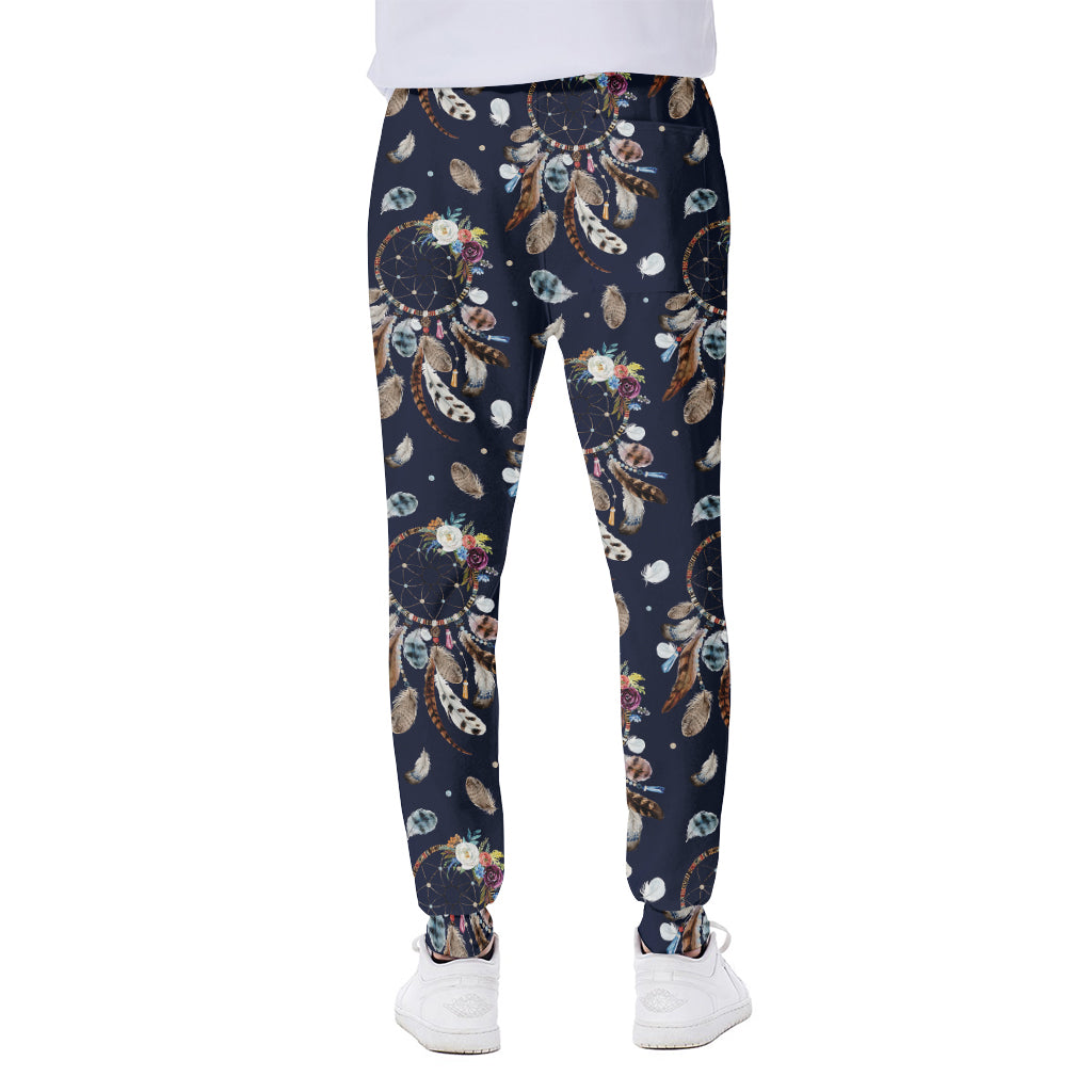 Floral Dream Catcher Pattern Print Scuba Joggers