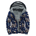 Floral Dream Catcher Pattern Print Sherpa Lined Zip Up Hoodie