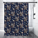 Floral Dream Catcher Pattern Print Shower Curtain