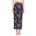 Floral Dream Catcher Pattern Print Side Slit Maxi Skirt