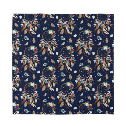 Floral Dream Catcher Pattern Print Silk Bandana