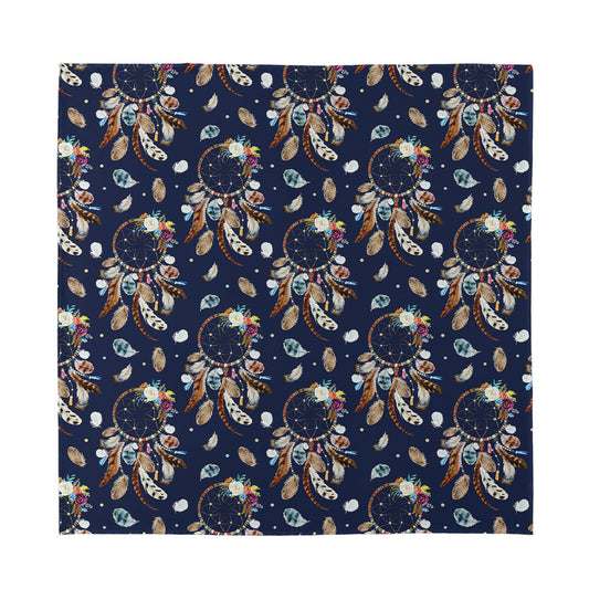 Floral Dream Catcher Pattern Print Silk Bandana
