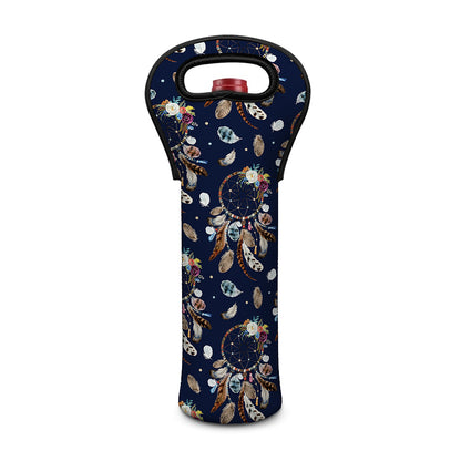 Floral Dream Catcher Pattern Print Single Neoprene Wine Tote