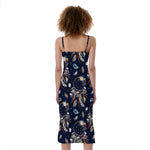 Floral Dream Catcher Pattern Print Slim Fit Midi Cami Dress
